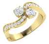 I1/G 1.00Ct Forever Us Two Stone Real Diamond Solitaire Ring Engagement Band 14Kt White / Yellow / Rose Gold