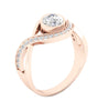 Excellent I1/G Natural 1.00Ct Diamond 14Kt Solid Gold Prong & Bezel Set Solitaire with Accents Ring Band