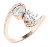 I1/G Not Enhanced 1.60Ct Forever Us 2 Stone Diamond 14Kt Solid Gold Solitaire Engagement Ring Band