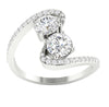 I1/G Not Enhanced 1.60Ct Forever Us 2 Stone Diamond 14Kt Solid Gold Solitaire Engagement Ring Band