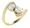 I1/G Not Enhanced 1.60Ct Forever Us 2 Stone Diamond 14Kt Solid Gold Solitaire Engagement Ring Band
