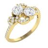 Prong Set I1/G 1.35Ct Forever Us Two Stone Diamond Jewelry 14K Solid Gold Solitaire Engagement Ring Band