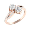 Forever Us 2 Stone I1/G 1.50Ct Not Enhanced Diamond 14Kt White / Yellow / Rose Gold Excellent Solitaire Anniversary Ring Band