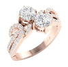 Comfort fit Polished Shiny I1/G 1.60Ct Natural Forever Us Two Stone Diamond Solitaire Ring Engagement Band