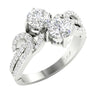 Comfort fit Polished Shiny I1/G 1.60Ct Natural Forever Us Two Stone Diamond Solitaire Ring Engagement Band