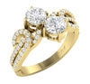Comfort fit Polished Shiny I1/G 1.60Ct Natural Forever Us Two Stone Diamond Solitaire Ring Engagement Band