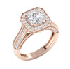 Huge I1/G 3.10Ct Natural Diamond Jwelery Prong Set 14K Solid Gold 12.90MM Solitaire Engagement Ring Band