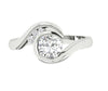 Solid 14K White Gold I1/G Round Brilliant Cut 0.90Ct Diamond Channel & Bezel Set Unique Journey Solitaire Engagement Ring Band