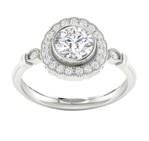 I1/G Sparkly 1.35Ct Ladies Round Brilliant Cut Diamond Jewelry 14Kt White / Yellow / Rose Gold Solitaire Ring Engagement Band
