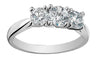 Prong Set I1/G Real 1.01Ct Diamond Three Stone Ring Engagement Band 14Kt White / Yellow / Rose Gold
