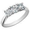 Prong Set I1/G Real 1.01Ct Diamond Three Stone Ring Engagement Band 14Kt White / Yellow / Rose Gold