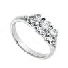 Unique Three Stone Engagement Ring Band I1/G 0.55Ct Not Enhanced Diamond Jewelry Solid 14Kt White Gold