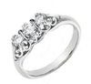 Unique Three Stone Engagement Ring Band I1/G 0.55Ct Not Enhanced Diamond Jewelry Solid 14Kt White Gold
