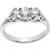 Unique Three Stone Engagement Ring Band I1/G 0.55Ct Not Enhanced Diamond Jewelry Solid 14Kt White Gold