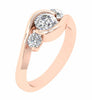 Excellent I1/G 1.00Ct Natural Diamond Jewelry 14Kt Solid Gold Solitaire Three Stone Engagement Ring Band