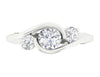 Excellent I1/G 1.00Ct Natural Diamond Jewelry 14Kt Solid Gold Solitaire Three Stone Engagement Ring Band