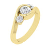 Excellent I1/G 1.00Ct Natural Diamond Jewelry 14Kt Solid Gold Solitaire Three Stone Engagement Ring Band