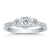 I1/G 0.70Ct Not Enhanced Diamond Jewelry 14K Solid Gold Prong Set Three Stone Engagement Ring Band