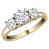 I1/G Round Brilliant Cut 1.01Ct Diamond Jewelry Solid 14Kt Yellow Gold 3 Stone Engagement Ring Band Appraisal