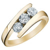 I1/G Round Brilliant Cut 1.01Ct Diamond 14K White / Yellow / Rose Gold 6.95MM Three Stone Anniversary Ring Band