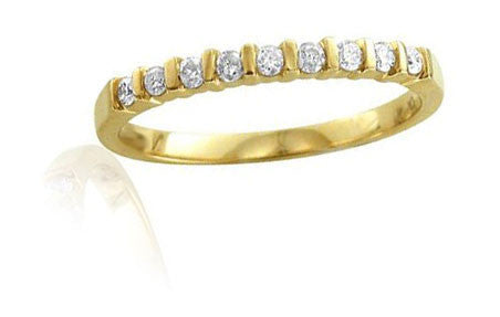 14Kt Yellow Gold I1/G 0.60Ct Natural Diamond Jewelry 2.35MM Bar Set Anniversary Wedding Ring Band