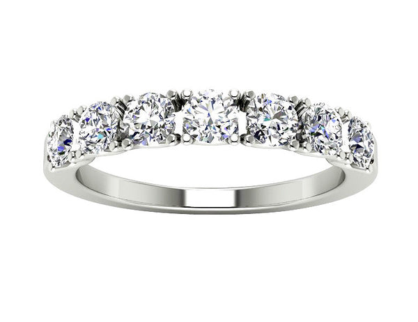 VS1/F 1.25Ct Genuine Diamond Jewelry 14Kt Solid Gold 7 Stone Engagement Wedding Ring Band 3.60MM