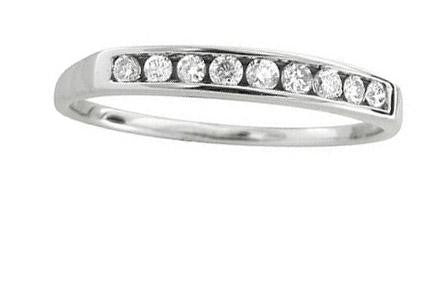 Channel Set I1/G Round Brilliant Cut 0.40Ct Diamond 14Kt Solid Gold Excellent Engagement Stackable Ring Band