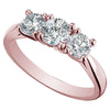 Prong Set I1/G Real 1.01Ct Diamond Three Stone Ring Engagement Band 14Kt White / Yellow / Rose Gold