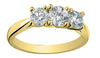Prong Set I1/G Real 1.01Ct Diamond Three Stone Ring Engagement Band 14Kt White / Yellow / Rose Gold