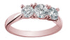 Prong Set I1/G Real 1.01Ct Diamond Three Stone Ring Engagement Band 14Kt White / Yellow / Rose Gold
