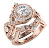I1/G Huge 2.00Ct Not Enhanced Diamond 14Kt Solid Gold Prong & Bezel Set Designer Bridal Ring Set Engagement Band