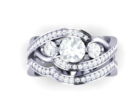 I1/G Genuine 1.80Ct Diamond 14K Solid Gold Comfort fit Polished Shiny Bridal Ring Engagement Set Band