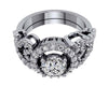 Excellent I1/G 1.60Ct Round Brilliant Cut Diamond 14K White / Yellow / Rose Gold Bridal Ring Set Engagement Band