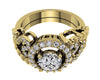 Excellent I1/G 1.60Ct Round Brilliant Cut Diamond 14K White / Yellow / Rose Gold Bridal Ring Set Engagement Band
