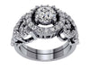 Excellent I1/G 1.60Ct Round Brilliant Cut Diamond 14K White / Yellow / Rose Gold Bridal Ring Set Engagement Band