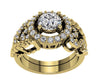 Excellent I1/G 1.60Ct Round Brilliant Cut Diamond 14K White / Yellow / Rose Gold Bridal Ring Set Engagement Band