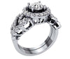 Excellent I1/G 1.60Ct Round Brilliant Cut Diamond 14K White / Yellow / Rose Gold Bridal Ring Set Engagement Band