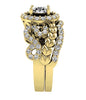 Excellent I1/G 1.60Ct Round Brilliant Cut Diamond 14K White / Yellow / Rose Gold Bridal Ring Set Engagement Band