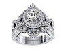 I1/G Huge 2.00Ct Not Enhanced Diamond 14Kt Solid Gold Prong & Bezel Set Designer Bridal Ring Set Engagement Band