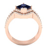 Excellent Genuine I1/G 0.60Ct Diamond 14K Solid Gold Bridal Engagement Ring Set Band 10.50MM