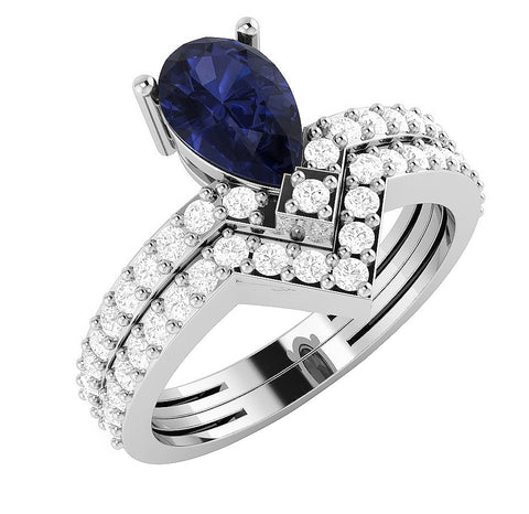 Unique I1/G 0.75Ct Not Enhanced Diamond 14K White / Yellow / Rose Gold Bridal Wedding Ring Set Band