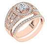 I1/G 1.75Ct Not Enhanced Diamond Designer Bridal Ring Engagement Set Band 14Kt White / Yellow / Rose Gold