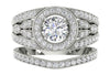 I1/G 1.75Ct Not Enhanced Diamond Designer Bridal Ring Engagement Set Band 14Kt White / Yellow / Rose Gold