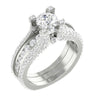 I1/G Real 3.75TCW Diamond 14kt White / Yellow / Rose Gold Excellent Bridal Engagement Ring Set Band 8.00MM