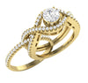 Huge I1/G 1.90Ct Natural Diamond Jewelry Prong Set Bridal Engagement Ring Band Set 14Kt Solid Gold