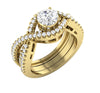 Huge I1/G 1.90Ct Natural Diamond Jewelry Prong Set Bridal Engagement Ring Band Set 14Kt Solid Gold
