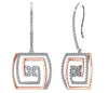 Prong set I1/G 1.80Ct Not Enhanced Diamond Jewelry Solid 14K Two-Tone Gold Dangle Chandelier Earrings