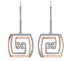 Prong set I1/G 1.80Ct Not Enhanced Diamond Jewelry Solid 14K Two-Tone Gold Dangle Chandelier Earrings