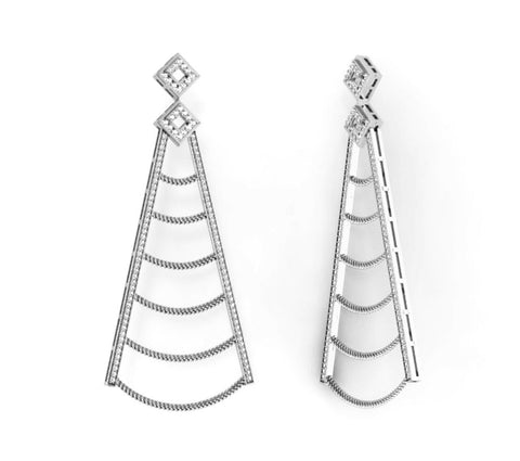 I1/G Natural 1.10Ct Diamond Jewelry 14K White / Yellow / Rose Gold Fashion Dangle Earring Appraisal