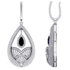 I1/G 1.50Ct Real Diamond 1.90Inch Dangle Chandelier Earrings14K White / Yellow / Rose Gold Appraisal